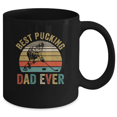 Best Pucking Dad Ever Funny Fathers Day Hockey Pun Mug Coffee Mug | Teecentury.com