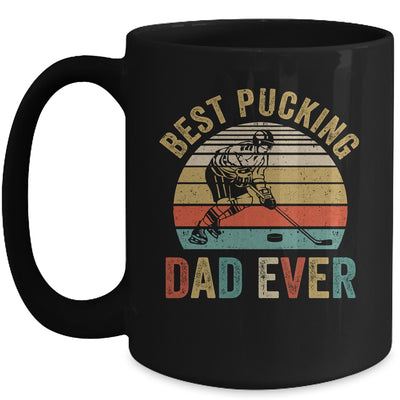 Best Pucking Dad Ever Funny Fathers Day Hockey Pun Mug Coffee Mug | Teecentury.com