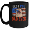 Best Pug Dad Ever American Flag Fathers Day Mug Coffee Mug | Teecentury.com