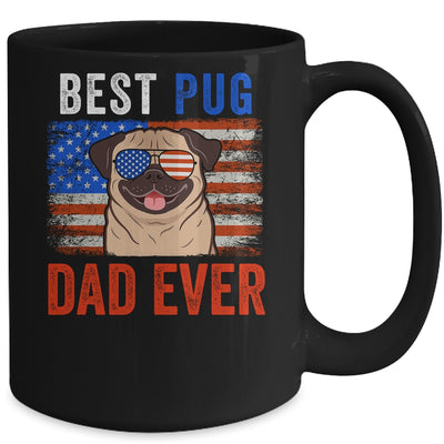 Best Pug Dad Ever American Flag Fathers Day Mug Coffee Mug | Teecentury.com