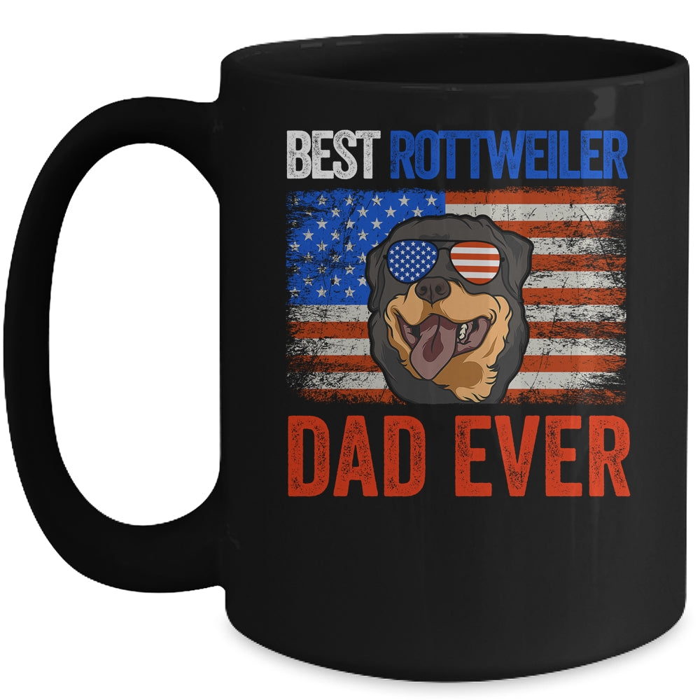Best Rottweiler Dad Ever American Flag Fathers Day Mug Coffee Mug | Teecentury.com