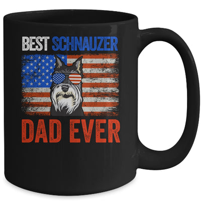 Best Schnauzer Dad Ever American Flag Fathers Day Mug Coffee Mug | Teecentury.com