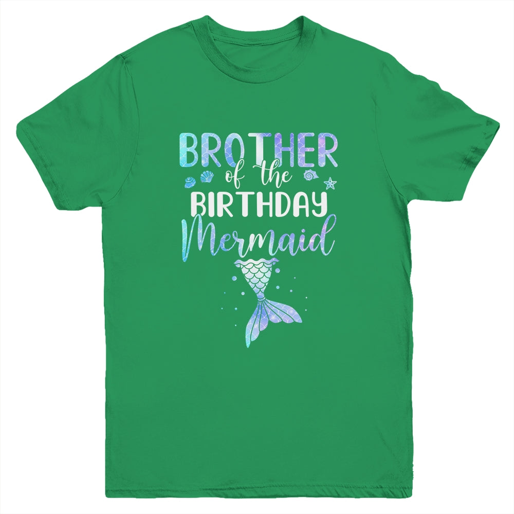Big Brother Of The Birthday Mermaid Matching Family Youth Youth Shirt | Teecentury.com