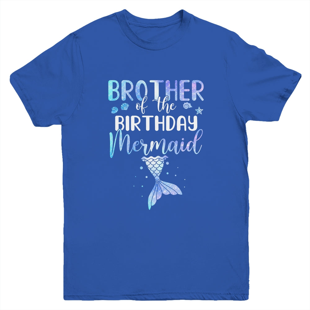 Big Brother Of The Birthday Mermaid Matching Family Youth Youth Shirt | Teecentury.com