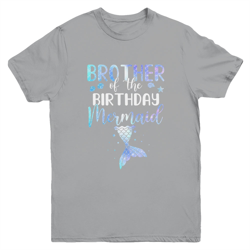 Big Brother Of The Birthday Mermaid Matching Family Youth Youth Shirt | Teecentury.com