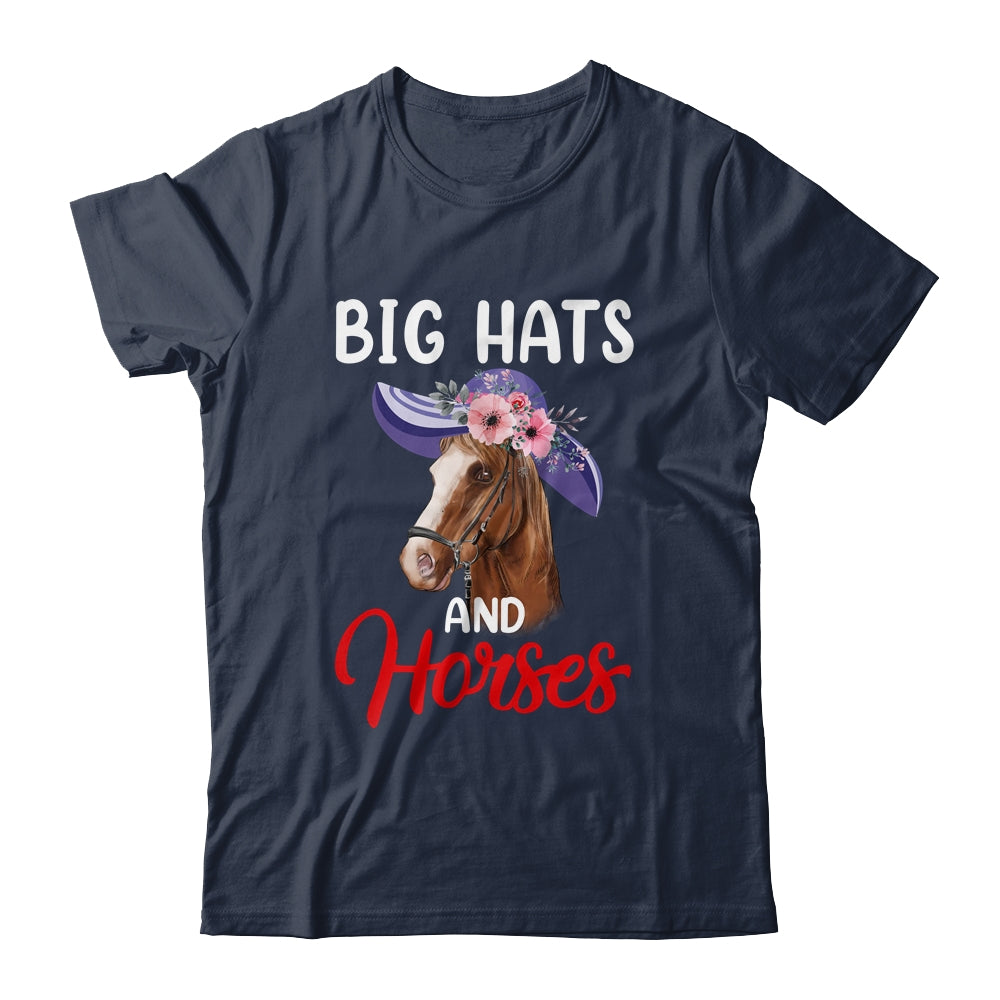 Big Hats And Horses Funny Horse Racing Kentucky Party Shirt & Tank Top | teecentury