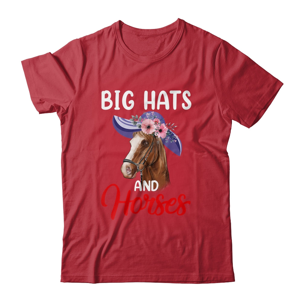 Big Hats And Horses Funny Horse Racing Kentucky Party Shirt & Tank Top | teecentury