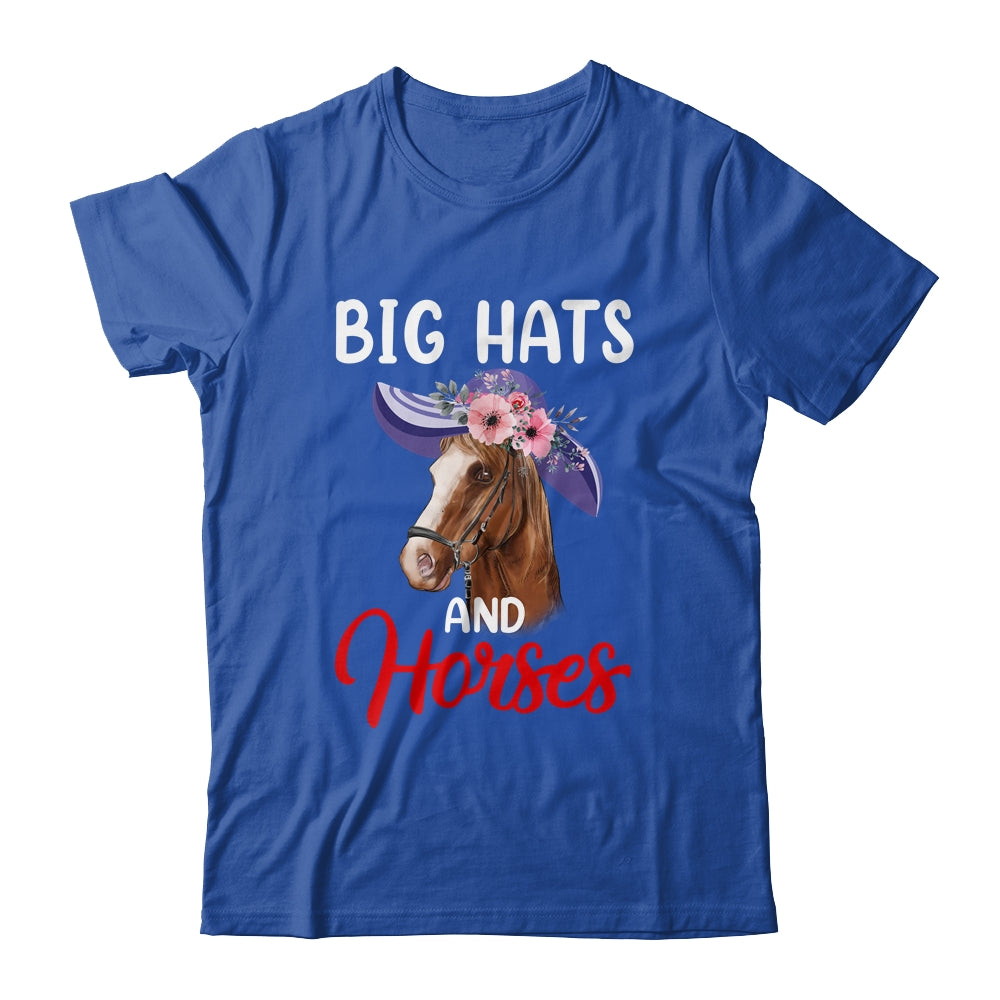 Big Hats And Horses Funny Horse Racing Kentucky Party Shirt & Tank Top | teecentury