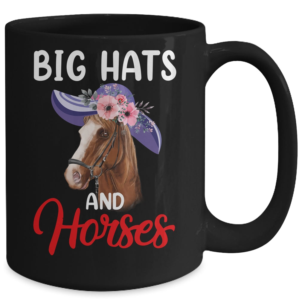 Big Hats And Horses Funny Horse Racing Kentucky Party Mug | teecentury
