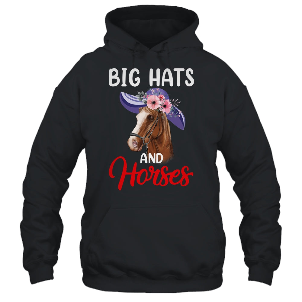 Big Hats And Horses Funny Horse Racing Kentucky Party Shirt & Tank Top | teecentury
