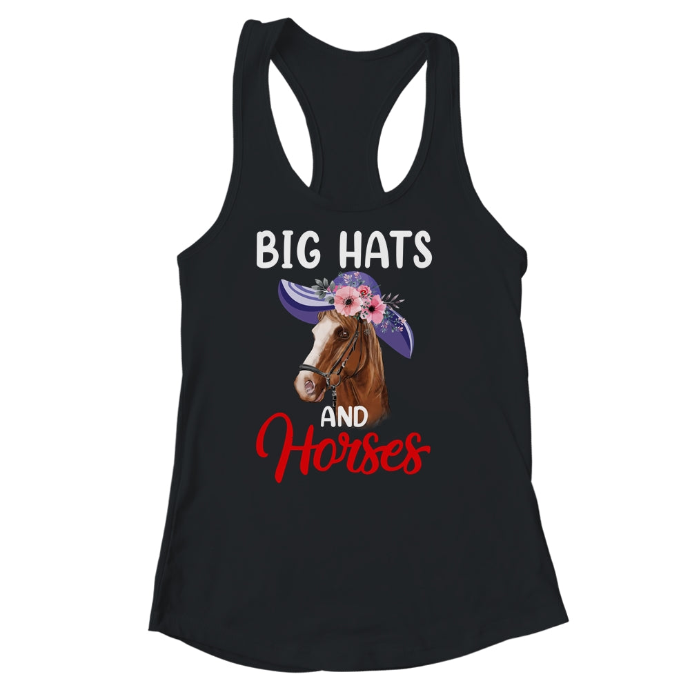 Big Hats And Horses Funny Horse Racing Kentucky Party Shirt & Tank Top | teecentury