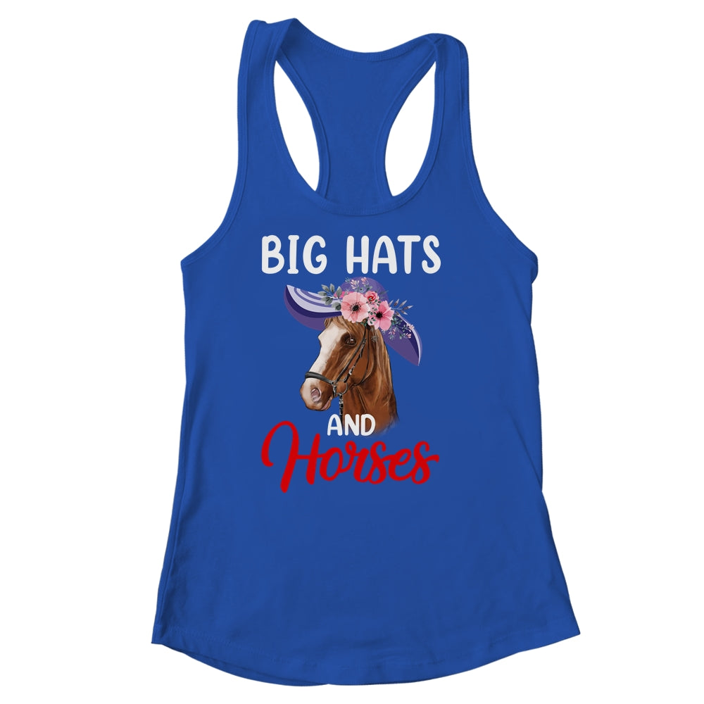 Big Hats And Horses Funny Horse Racing Kentucky Party Shirt & Tank Top | teecentury