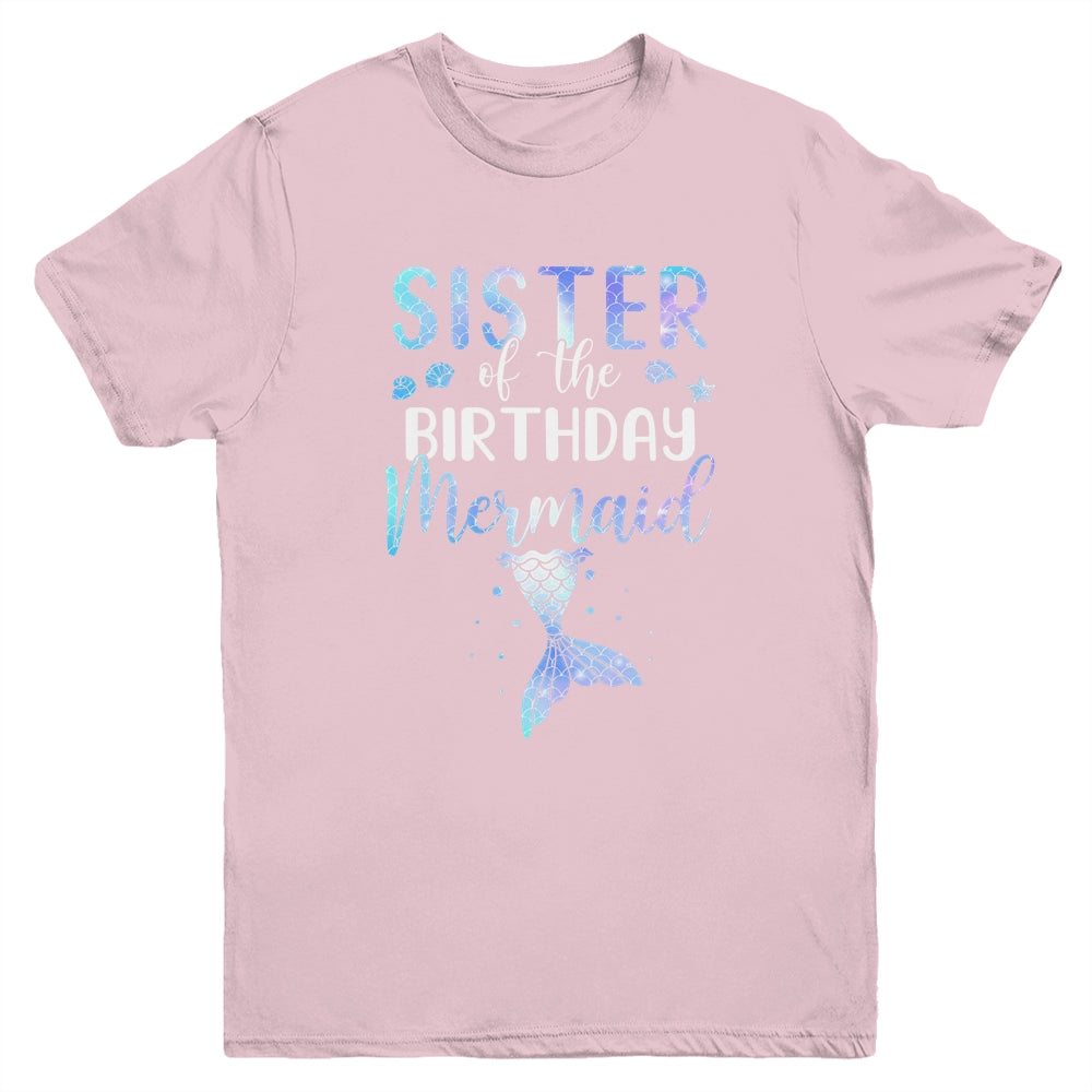Big Sister Of The Birthday Mermaid Matching Family Youth Youth Shirt | Teecentury.com