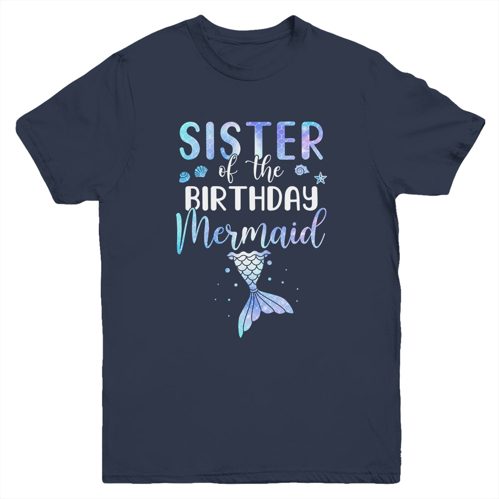 Big Sister Of The Birthday Mermaid Matching Family Youth Youth Shirt | Teecentury.com