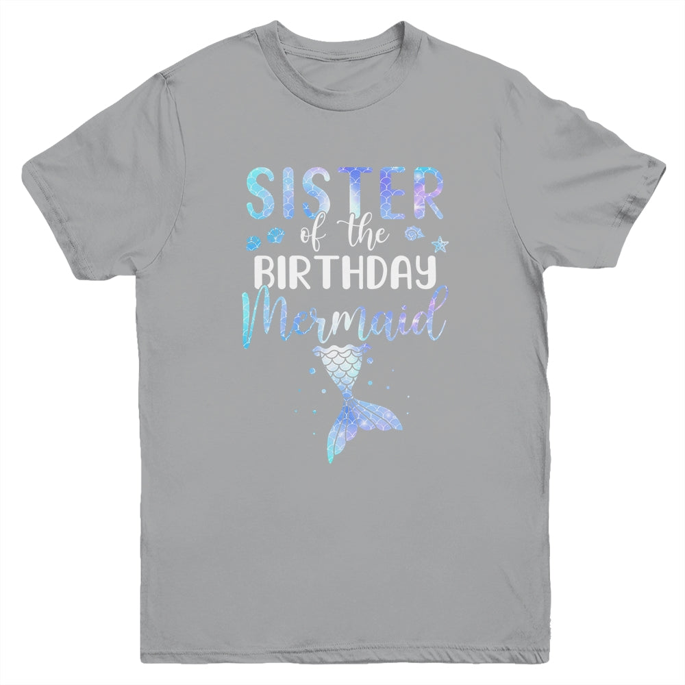 Big Sister Of The Birthday Mermaid Matching Family Youth Youth Shirt | Teecentury.com