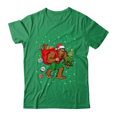 Bigfoot Santa Carrying Christmas Bag Xmas Hat Shirt & Sweatshirt | teecentury