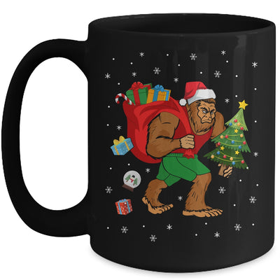 Bigfoot Santa Carrying Christmas Bag Xmas Hat Mug | teecentury