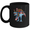 Bigfoot riding Dinosaur USA Flag 4th Of July America Mug Coffee Mug | Teecentury.com