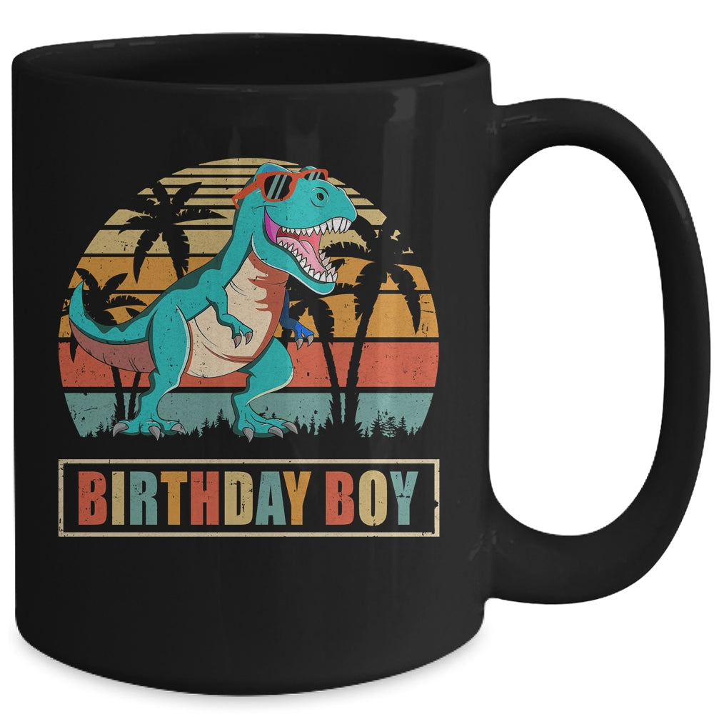 Birthday Boy Dino T Rex Dinosaur Boys Kids Matching Family Mug | teecentury