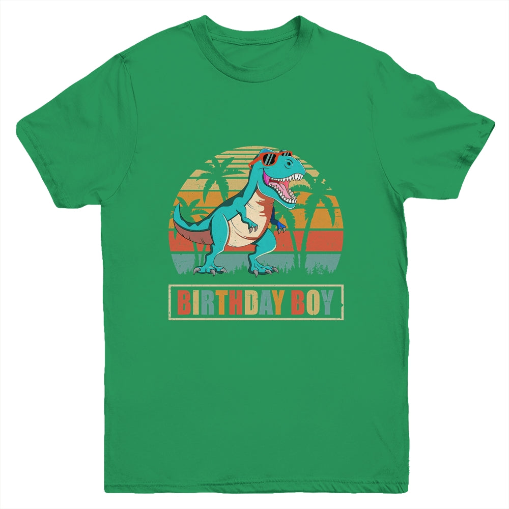 Birthday Boy Dino T Rex Dinosaur Boys Kids Matching Family Youth Shirt | teecentury