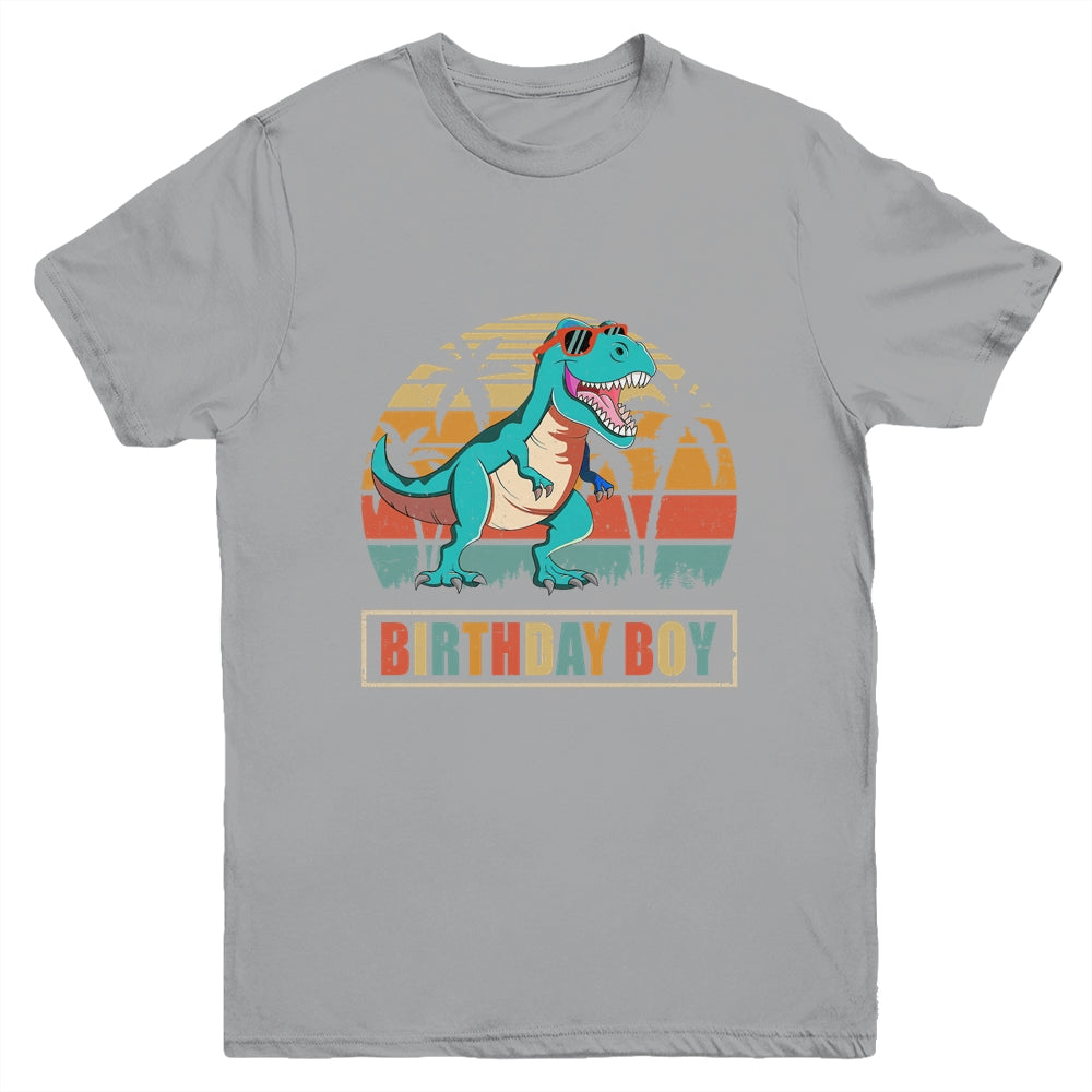 Birthday Boy Dino T Rex Dinosaur Boys Kids Matching Family Youth Shirt | teecentury