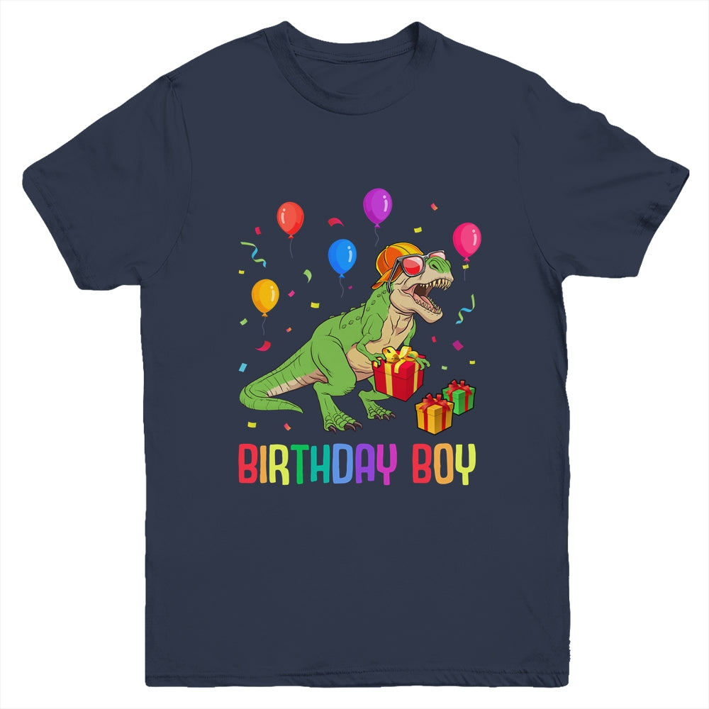 Birthday Boy Dino T Rex Dinosaur Boys Matching Family Youth Shirt | teecentury