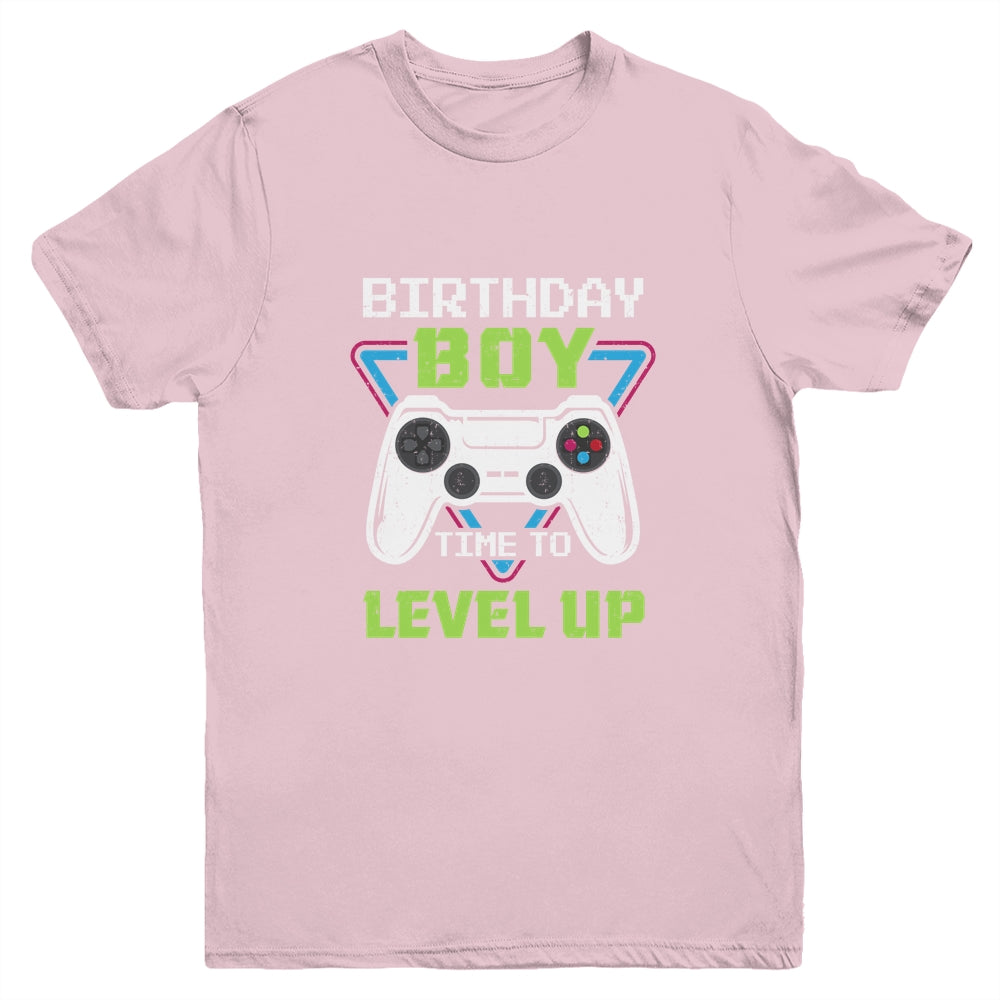 Birthday Boy Time To Level Up Video Game Birthday Gift Boys Youth Youth Shirt | Teecentury.com