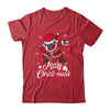 Black African American Christmas Dabbing Santa Wearing Mask T-Shirt & Sweatshirt | Teecentury.com