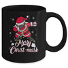 Black African American Christmas Dabbing Santa Wearing Mask Mug Coffee Mug | Teecentury.com