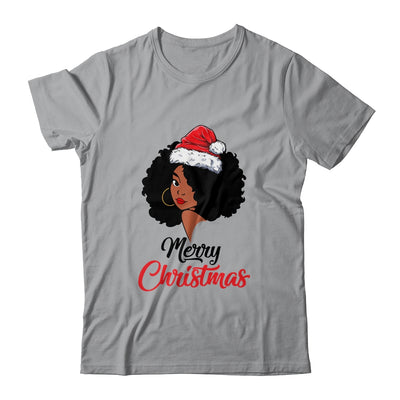 Black African American Santa Xmas Christmas Melanin Women T-Shirt & Sweatshirt | Teecentury.com