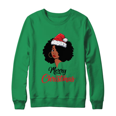 Black African American Santa Xmas Christmas Melanin Women T-Shirt & Sweatshirt | Teecentury.com