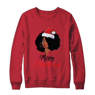 Black African American Santa Xmas Christmas Melanin Women T-Shirt & Sweatshirt | Teecentury.com