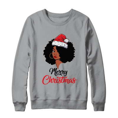 Black African American Santa Xmas Christmas Melanin Women T-Shirt & Sweatshirt | Teecentury.com