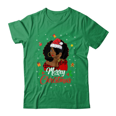 Black African Girl American Melanin Christmas Santa Hat Shirt & Sweatshirt | teecentury