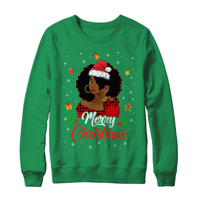 Black African Girl American Melanin Christmas Santa Hat Shirt & Sweatshirt | teecentury