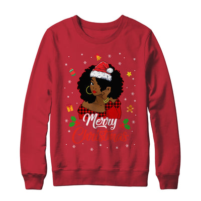 Black African Girl American Melanin Christmas Santa Hat Shirt & Sweatshirt | teecentury