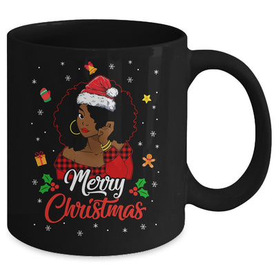 Black African Girl American Melanin Christmas Santa Hat Mug | teecentury