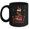 Black African Girl American Melanin Christmas Santa Hat Mug | teecentury