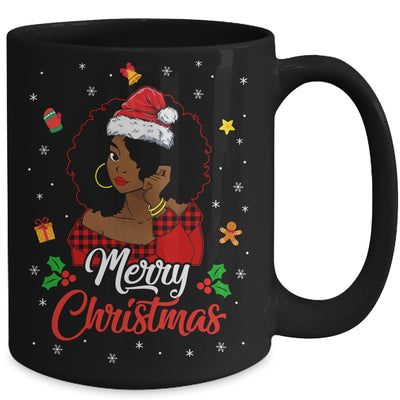 Black African Girl American Melanin Christmas Santa Hat Mug | teecentury
