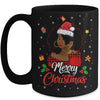 Black African Girl American Melanin Christmas Santa Hat Mug | teecentury