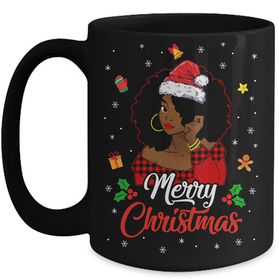 Black African Girl American Melanin Christmas Santa Hat Mug | teecentury