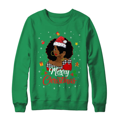 Black African Girl American Melanin Christmas Santa Hat Xmas Shirt & Sweatshirt | teecentury