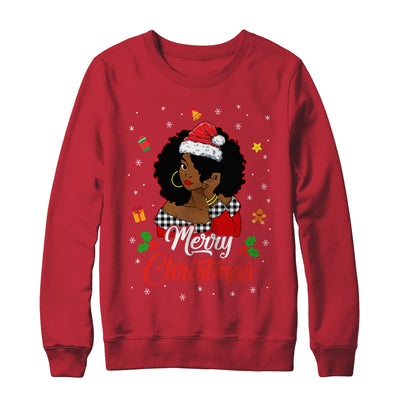 Black African Girl American Melanin Christmas Santa Hat Xmas Shirt & Sweatshirt | teecentury