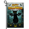 Black Cat Bat Wing Halloween Flag Pumpkin Seasonal Spooky Happy Halloween Flag | Teecentury.com
