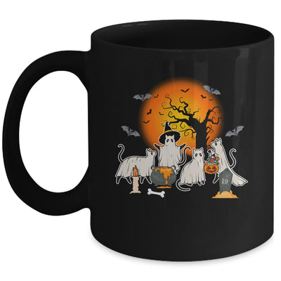 Black Cats In Ghost Costume Cute Women And Men Halloween Mug | teecentury