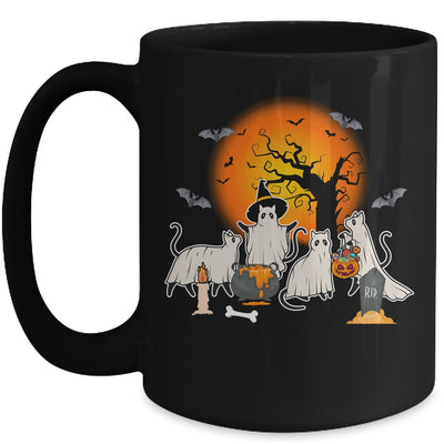 Black Cats In Ghost Costume Cute Women And Men Halloween Mug | teecentury