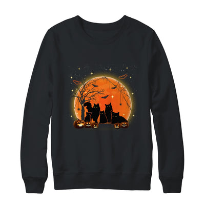 Black Cats Moon Pumpkin Funny Halloween Horror Gifts T-Shirt & Sweatshirt | Teecentury.com