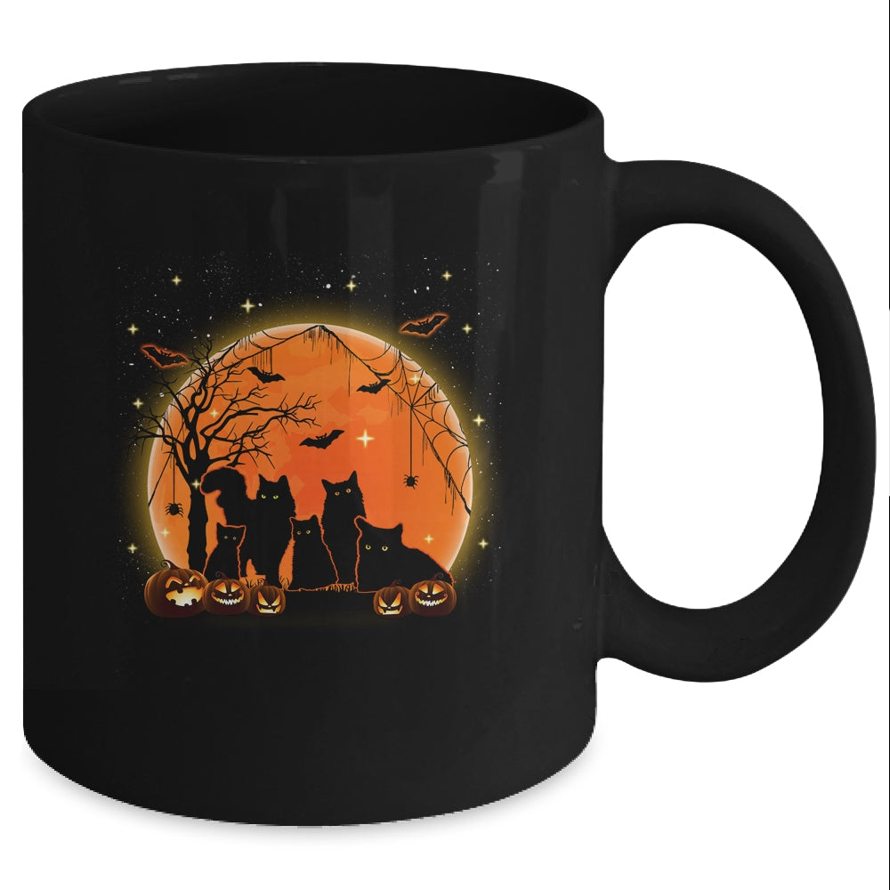 Black Cats Moon Pumpkin Funny Halloween Horror Gifts Mug Coffee Mug | Teecentury.com