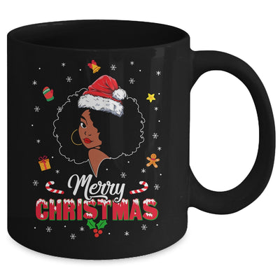 Black Girl Merry Christmas African American Woman Xmas Mug | teecentury