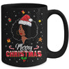 Black Girl Merry Christmas African American Woman Xmas Mug | teecentury
